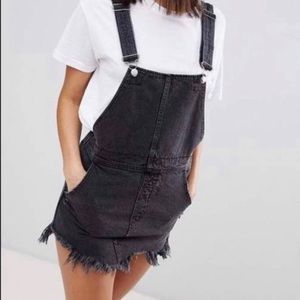 FP black washed denim dress